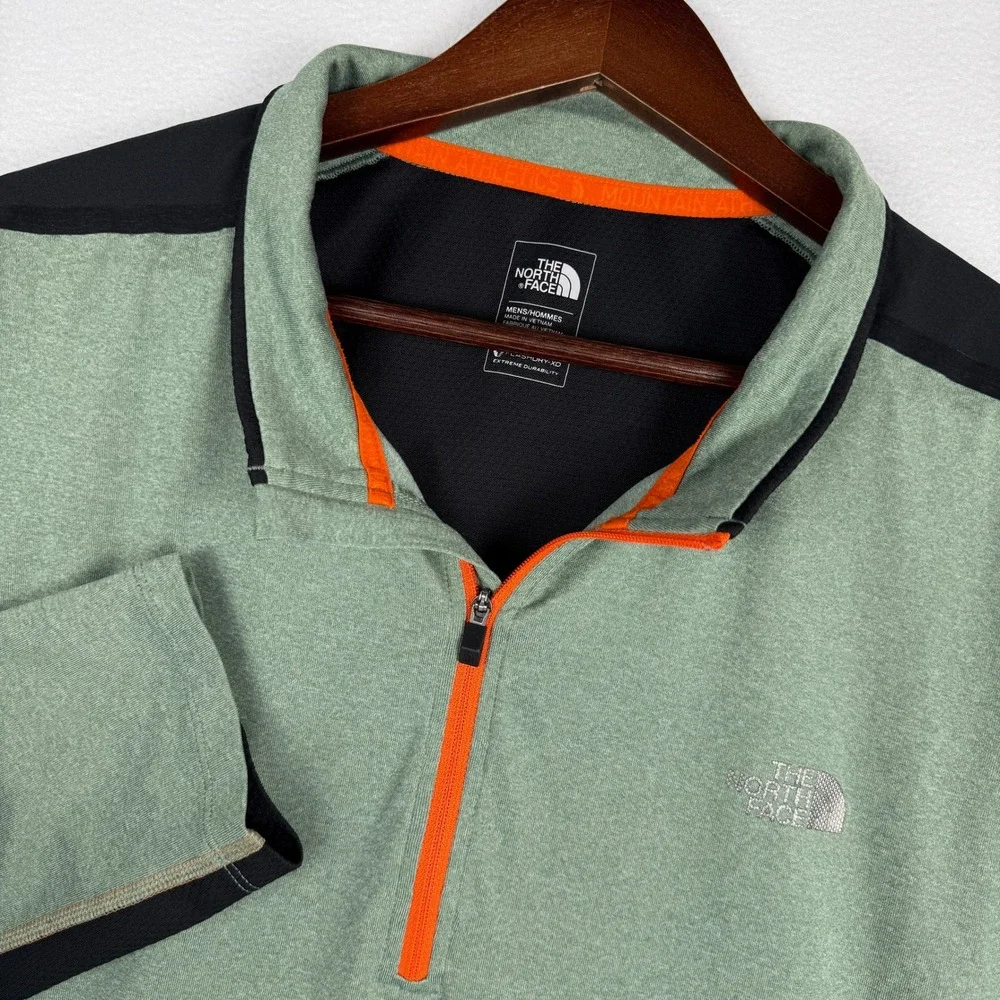 The North Face FlashDry-XD 1/4 Zip Pullover Mens XXL Green Lightweight Durable
